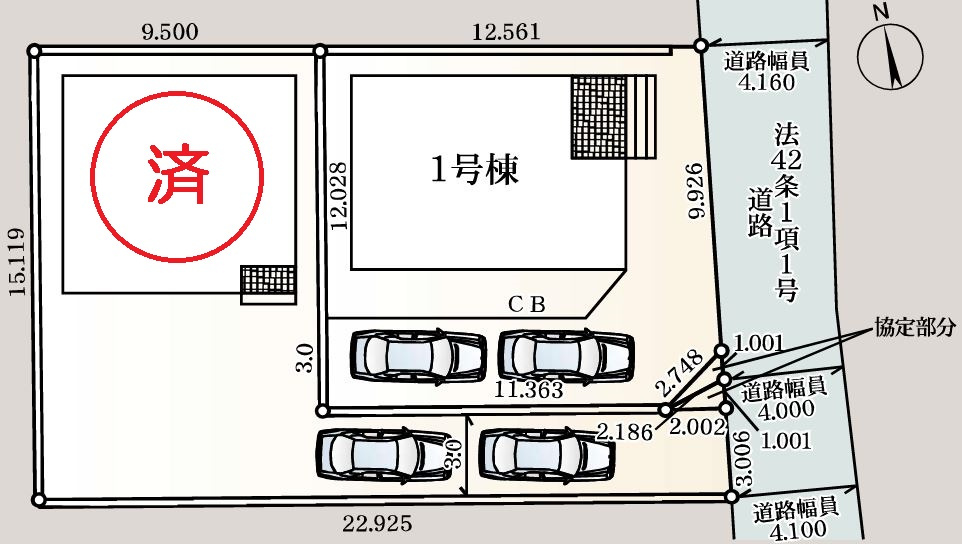 熊谷市久保島第３　の区画図|現地区画図