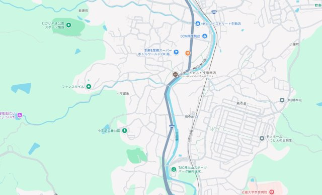 生駒市萩の台　新築一戸建ての地図
