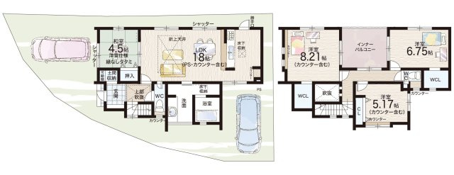 生駒市萩の台　新築一戸建ての間取り|1号地