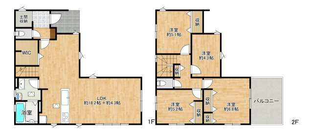 仙台市泉区寺岡1期の間取り