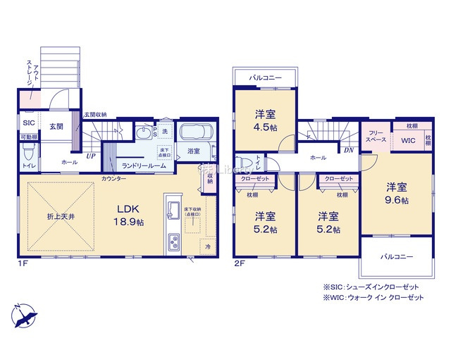 取手市ゆめみ野5期　新築戸建　2号棟の間取り