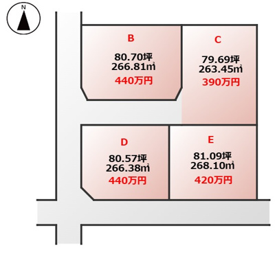 【区画図】 | 鹿屋市旭原町　分譲地E | E区画