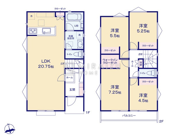 【間取り】 | 陽の光をたっぷりと浴びながら気持ち良く生活が出来ます。夢のマイホーム、夢ではなく実現出来ます！見学・ご相談等、お気軽にご連絡下さい。
