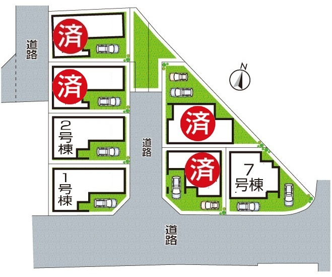 堺市東区大美野　第6期　新築一戸建ての区画図|全７区画