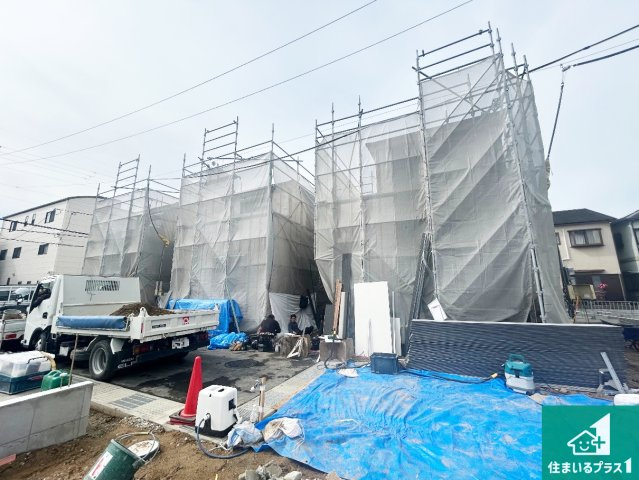 堺市東区大美野　第6期　新築一戸建ての外観|周辺は落ち着いた街並みの住宅地！子育てがしやすい住環境です！まだ未完成ですが、現地でしかわからない事もございます。是非一度ご覧ください。