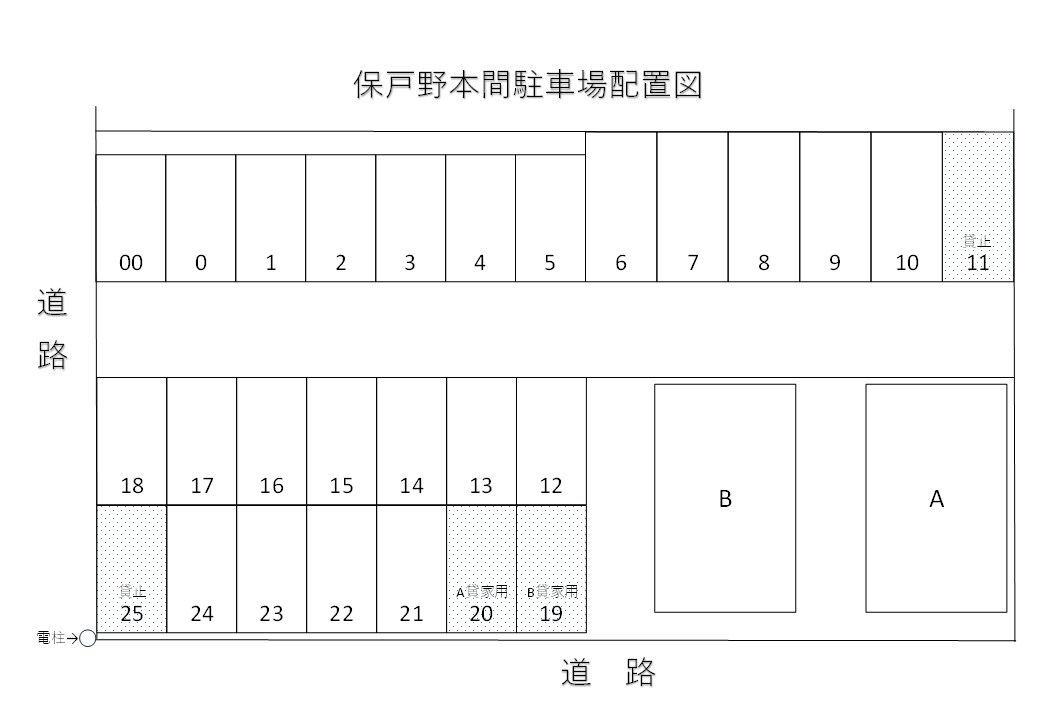 保戸野本間駐車場の区画図