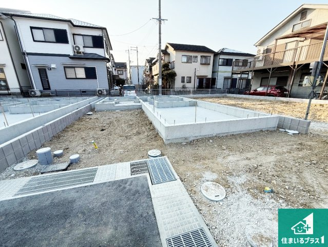 堺市東区大美野　第6期　新築一戸建ての外観|周辺は落ち着いた街並みの住宅地！子育てがしやすい住環境です！まだ未完成ですが、現地でしかわからない事もございます。是非一度ご覧ください。