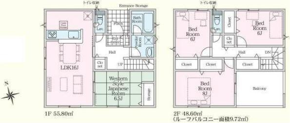 東海村亀下第1　新築戸建　1号棟の間取り