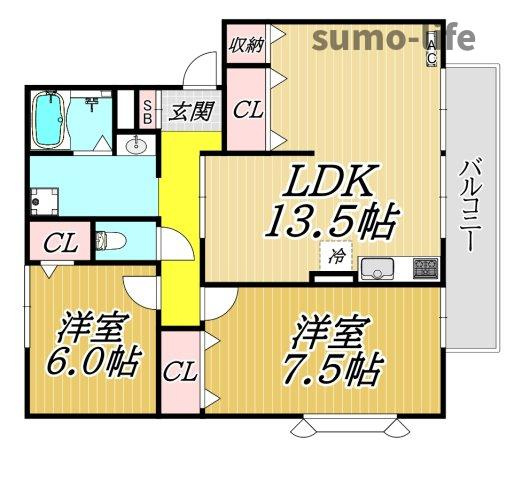 クレスト北ノ口の間取り