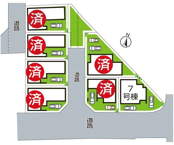 堺市東区大美野　第6期　新築一戸建ての区画図|全７区画