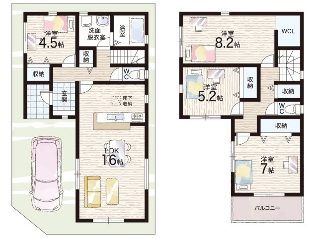 堺市東区大美野　第6期　新築一戸建ての間取り|1号地