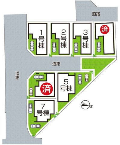 堺市東区大美野　第6期　新築一戸建ての区画図|全７区画