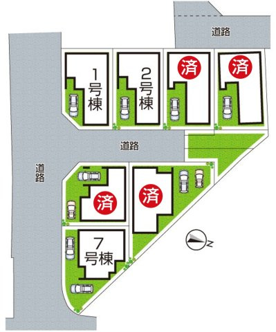 29(土)30(日)現地見学可能！◆堺市東区大美野　全7邸の区画図|全７区画