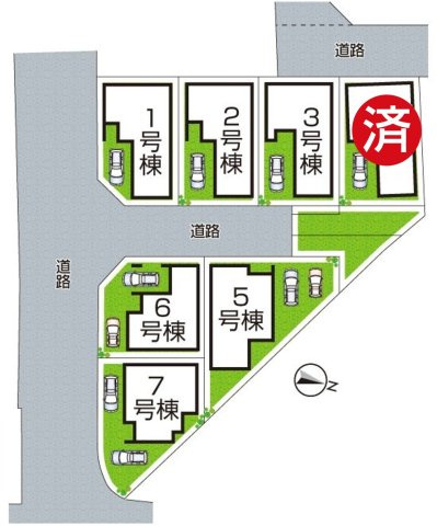 堺市東区大美野　第6期　新築一戸建ての区画図|全７区画