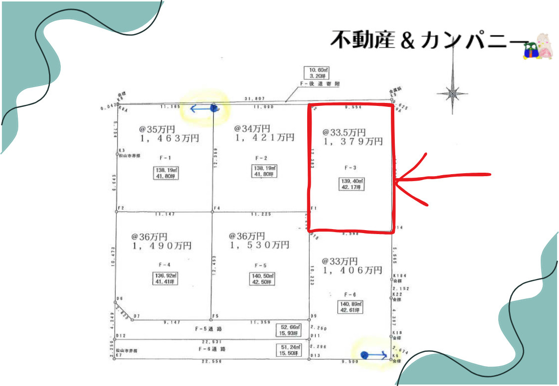 市坪南二丁目売土地の区画図