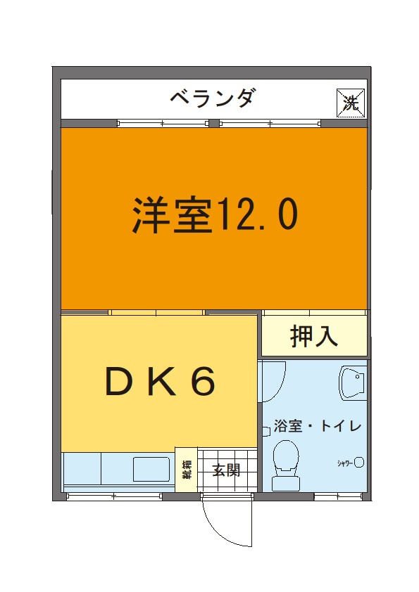 金城アパートA棟の区画図
