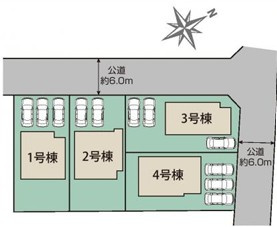 【新築】鶴ヶ島市羽折町新築住宅 全４棟 2号棟の区画図