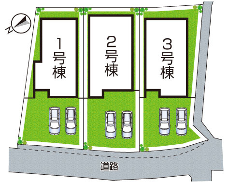神戸市垂水区名谷町　第2期　新築一戸建ての区画図|全3区画