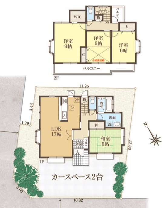 八王子市　小宮町　中古戸建ての間取り|～全室南西向き4LDK　全居室6帖以上の快適住空間～