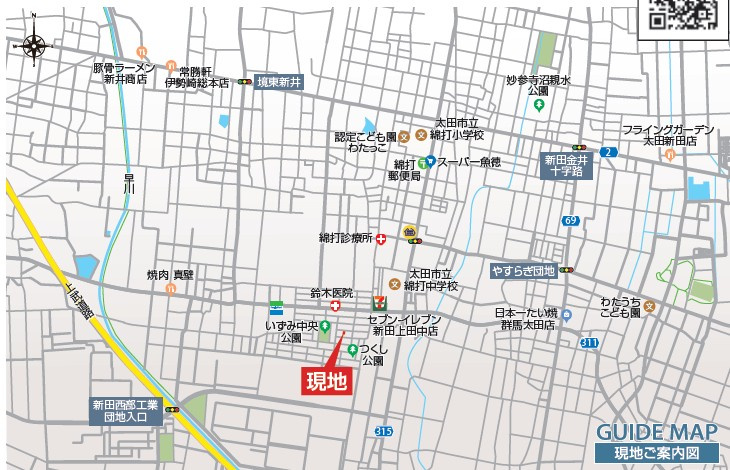 新築戸建・新築建売　太田市新田早川町　錦打小・錦打中の地図