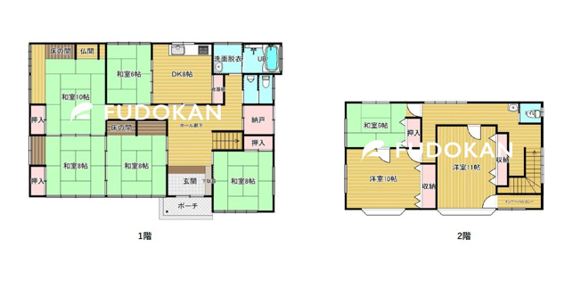 【間取り】 | 東根市宮崎一丁目【中古住宅】 | ８DK＋S余裕のある間取りです。