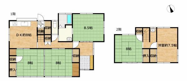 富士市伝法の中古一戸建|間取り図 