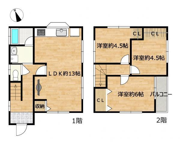 富士市吉原４丁目の中古一戸建|【リフォーム後間取り図】リフ… 