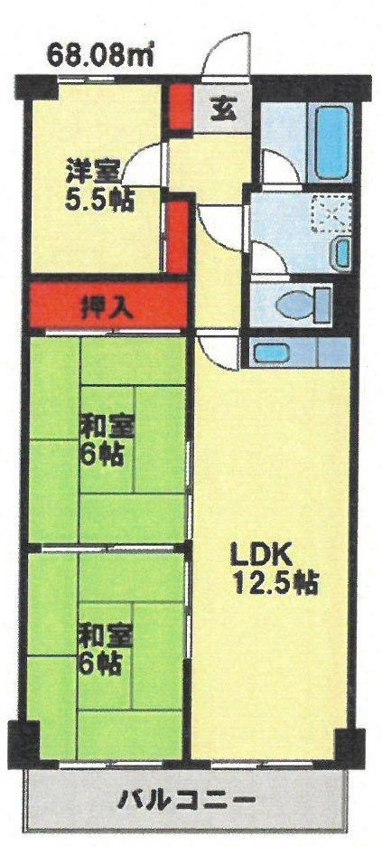 チュリス若松の間取り