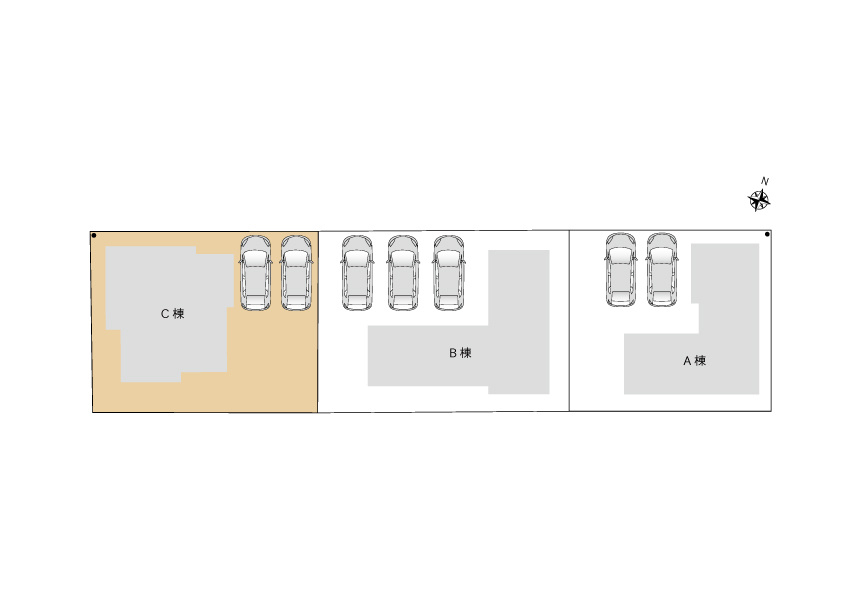 新潟市東区船江町1丁目　C棟の区画図