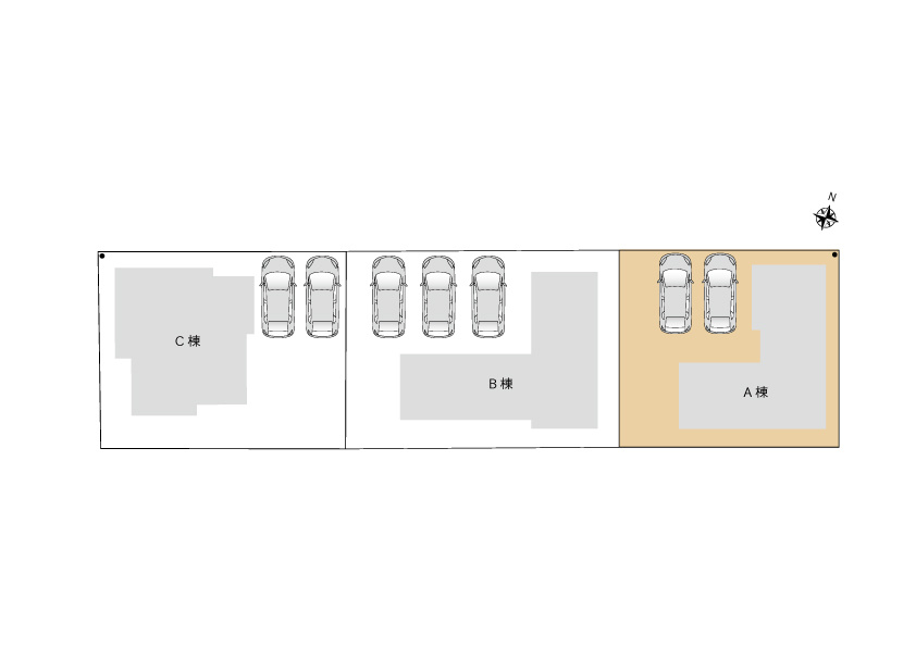 新潟市東区船江町1丁目　A棟の区画図