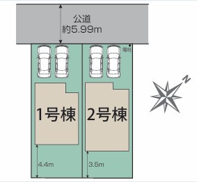 【新築】坂戸市千代田４丁目新築住宅 2号棟の区画図|綺麗な区画です