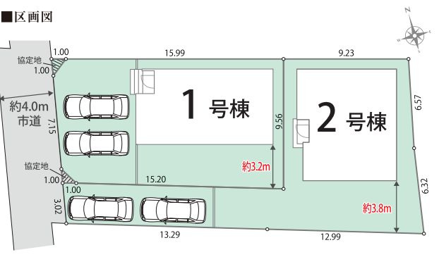 茅ヶ崎市萩園新築戸建て　第1期1号棟の区画図|配置図「茅ヶ崎市萩園新築戸建て」