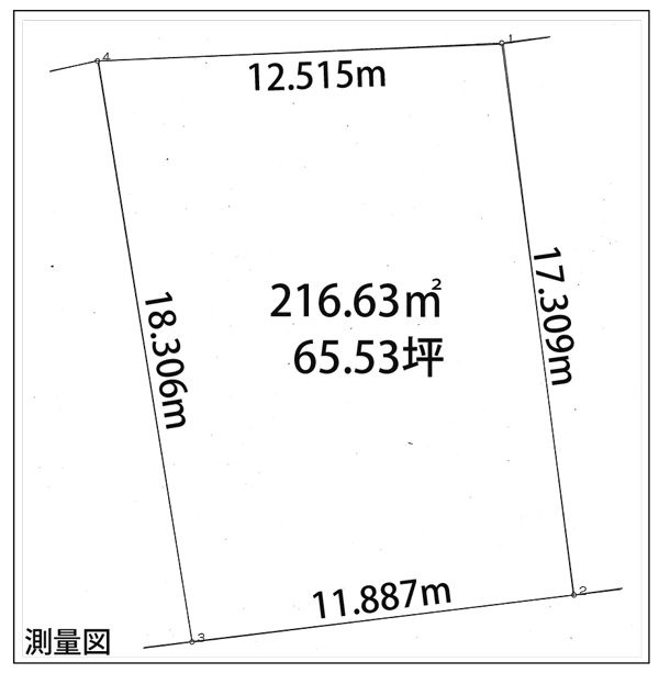 小郡市三沢　売り土地の土地図