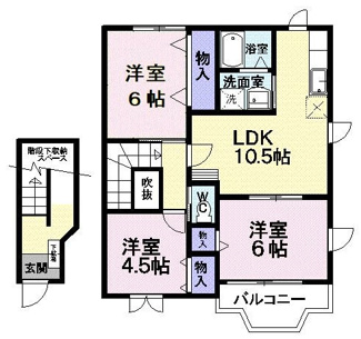【間取り】 | シュガーヒルズＡ