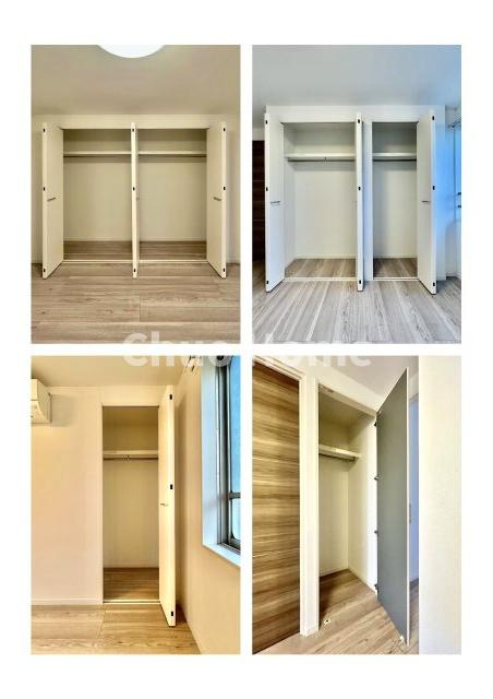 コーポ日野の収納|居室にはクローゼットを完備し、自由度の高い家具の配置が叶うシンプルな空間です。お子様の成長と必要になる子供部屋を与えるにはぴったりの間取りですね。