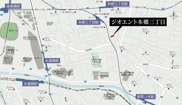 ジオエント本郷三丁目の地図