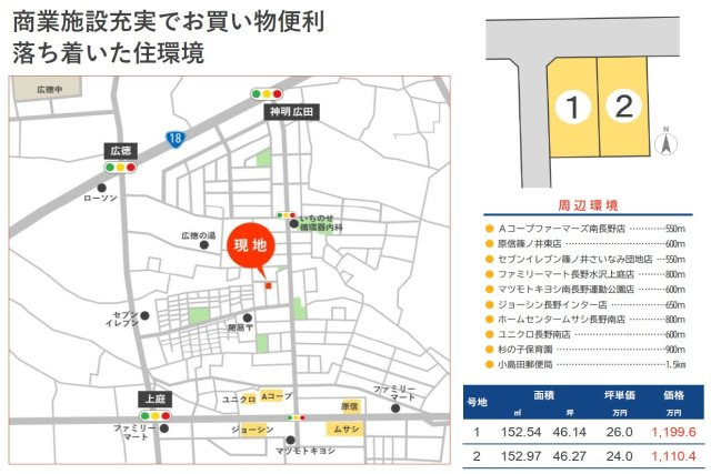 東邦ピュアコート東犀南Ⅱ　1号地の土地図