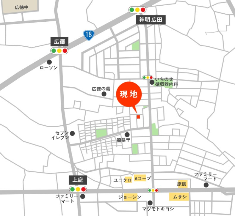 東邦ピュアコート東犀南Ⅱ　1号地の地図