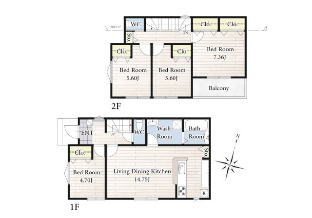 【土地図＋建物プラン例】 | 1区画のプラン例（92.59㎡/建物価格1920万円）