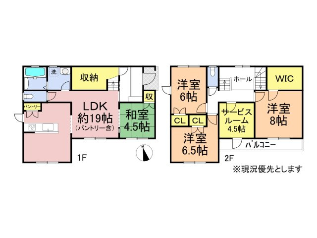 中古戸建　岐阜市鏡島中1丁目　平成31年築の区画図
