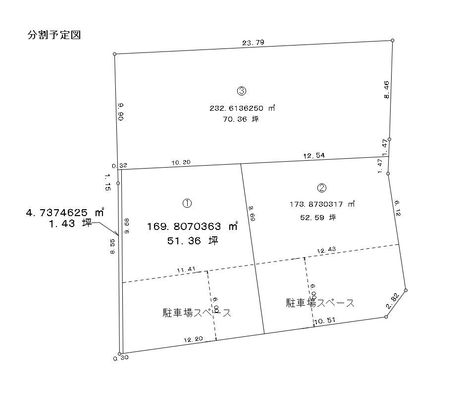 久留米市荒木町　売り土地【2号地】の土地図