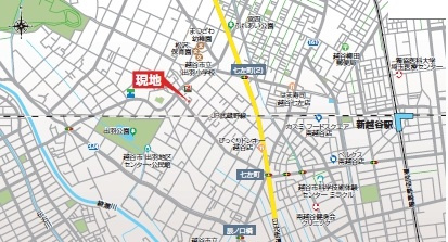 越谷市七左町新築戸建ての地図