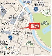 越谷市南荻島新築戸建ての地図