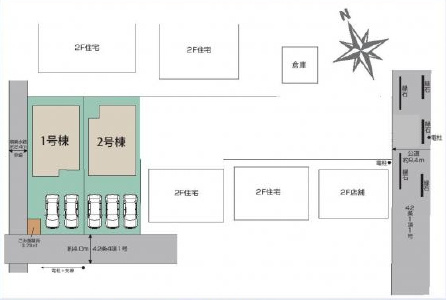 【1号棟】越谷市宮本町新築戸建ての区画図