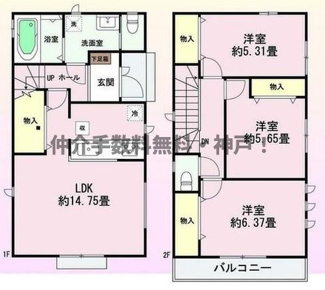 【間取り】 | 神戸市垂水区霞ケ丘６丁目　新築戸建2号棟　仲介手数料無料！ | 垂水区霞ケ丘６　新築2号棟　仲介手数料無料！