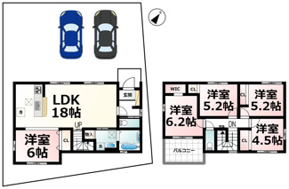 【間取り】 | 草津市木川町　１期２号棟