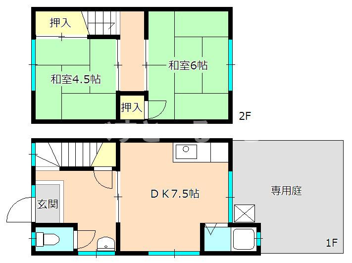 西舞子3丁目テラスハウス[駐車場付]の間取り