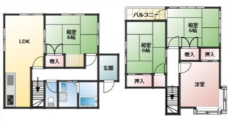 【間取り】 | 川西市東畦野３丁目中古戸建 | ４LDKの間取りでファミリー様におすすめです♪