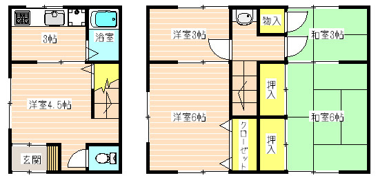 野田通1/2貸家の間取り