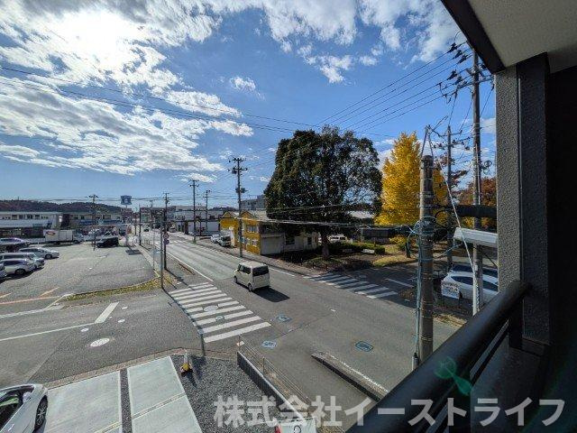 【新築戸建】　いわき市平下川原第1　【長期優良住宅】の展望|1号棟写真　インナーバルコニーからの眺望です、秋には色づいた銀杏の木を眺めることができとても癒やされます。